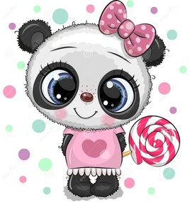 784360 NORIMPEX 5D Diamantová mozaika - Panda s lízankou 30x40cm