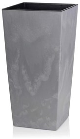 PLASTOVÝ KVETINÁČ PORTO SADA 3KS 67,7X35 CM+46,5X25 CM+57X30 CM IMITÁCIA BETÓNU SIVÁ