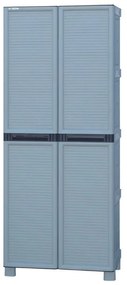 Plastová skriňa policová, vysoká, 700 x 390 x 1720 mm, sivá