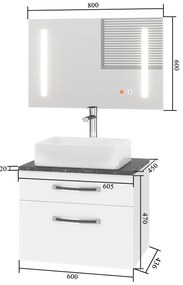 Kúpeľňový nábytok Euphoria EUP P 60/0/W/S/0/BK/MB