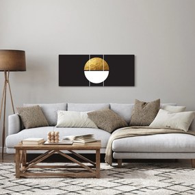 Obraz - Abstrakcia zlatá a čierna N⁰1 (120x50 cm)