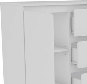 Široká komoda so 4 zásuvkami Carlos, biela, 120 cm