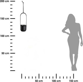Závěsný květináč AERA HANG 17,9 cm černý