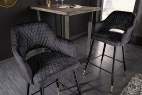Nemecko -  Elegantná barová stolička PARIS tmavo šedá zamat