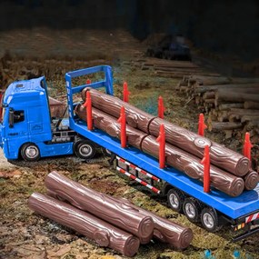 Nákladné auto na prevoz dreva kovové Huina 1:50 červené
