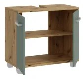 Kúpeľňová skrinka VENOM zelená/dub artisan