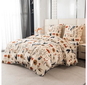 Sada mikroplyšových obliečok PAPAVA krémové + obliečka mikroplyš SOFT 90x200 cm biele, jednolôžko