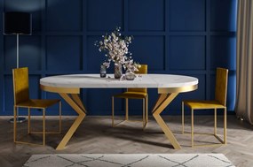 Okrúhly rozkladací jedálensky stôl PASI zlatý, 120 cm Vybrať odtieň: šedý betón