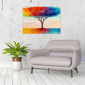 Sklenený obraz maľovaného stromu (70x50 cm)