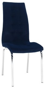 Kondela Jedálenská stolička, modrá Velvet látka/chróm, GERDA NEW 70806