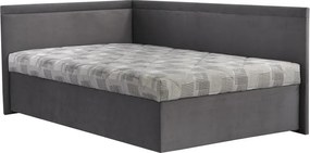 Rohová posteľ Travis ľavá120x200, šedá látka