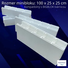 Polystyrénové bazénové tvárnice na stavbu bazéna BIGBLOK (1 BIGBLOK = 2,5 x MINIBLOK)