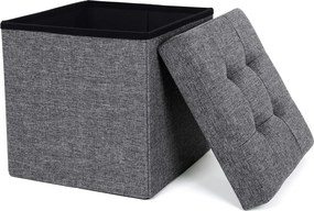 Dekorstudio Skladacia taburetka s úložným priestorom LSF27Z 38x38x38 cm – tmavosivá