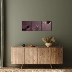 Obraz kvetu s motýľom (s hodinami) (90x30 cm)