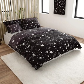 Obliečky z mikrovlákna NOČNÁ OBLOHA čierno-sivé Rozmer obliečky: 2 ks 70 x 90 cm | 200 x 220 cm