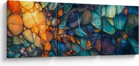 Obraz - Sklenená mozaika (s hodinami) (90x30 cm)