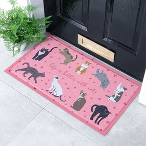 Rohožka 40x70 cm Life Is Better With Cats – Artsy Doormats