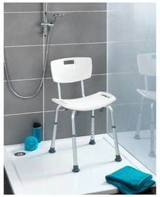 Sedacia stolička s operadlom do sprchy Wenko Stool With Back, 54 × 49 cm