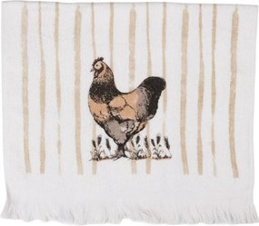 Biely froté uterák so sliepočkou Happy Easter - 40*66 cm