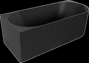 Mexen Gia, voľne stojaca rohová vaňa, drážkovaná, ľavá, 170 x 80 cm, čierna matná, 52701708071L-SS