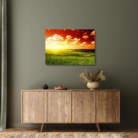 Sklenený obraz letnej lúky (70x50 cm)