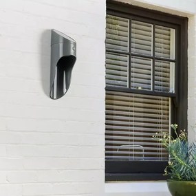 LED Solárne nástenné svietidlo so senzorom PALESA LED/1W/3,7V IP65 1800 mAh šedá