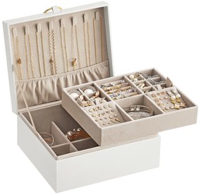 Šperkovnica Emily, 20,5x24x11 cm, biela