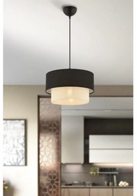 Závesný luster na kábli ECHO 1xE27/60W/230V čierna/krémová