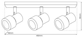 Bodové svietidlo CINO 3xGU10/8W/230V čierna