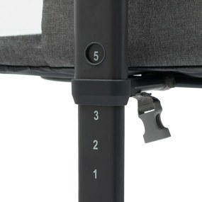 Baby Mix Prístavná postieľka Rose sivá, 84 x 80 x 52 cm