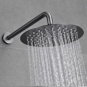 Rea Lungo, podomietkový sprchový set s dažďovou hlavovou a ručnou sprchou, grafitová, REA-P6363