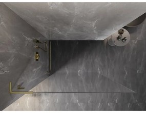 Mexen Lunar L sprchová stena ľavá 70 x 200 cm, 8mm číre sklo, zlatá matná, 830L-070-000-55-00-L