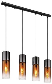 Globo 21000-4HG - Luster na lanku ANNIKA 4xE27/25W/230V čierna/medená