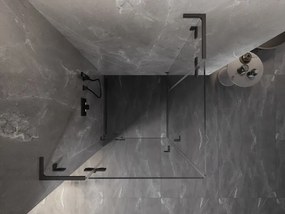 Mexen Lunar, L Duo výklopný sprchový kút 95 x 95 cm, 8mm číre sklo, profil grafit brúsený, 834L-095L-095P-66-00