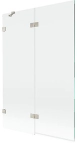 Mexen Lunar, 2-krídlová vaňová zástena ľavá 120 x 150 cm, číre sklo, brúsená oceľ, 897-120-100-97-00-L