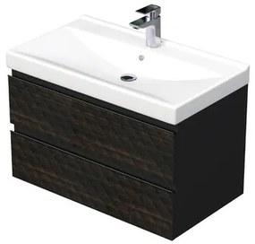 Kúpeľňová skrinka s umývadlom SAT Cube Way 80x47,5x46 cm hnedá mat CUBE3D46802ZHVER, 1 ks