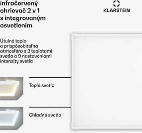 Klarstein Wondersky infračervený panel | 770 W | 4 - 8 m² | minimalistický dizajn | 120 cm x 60 cm