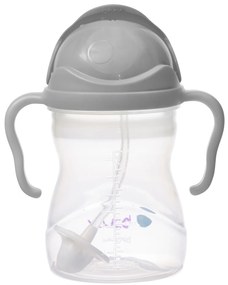 Hrnček so slamkou - sivý 240 ml