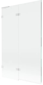 Mexen Lunar L, 2-krídlová vaňová zástena ľavá 110 x 150 cm, 8mm číre sklo, biely profil, 897L-110-100-20-00-L