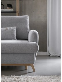 Svetlosivá rozkladacia/s úložným priestorom rohová pohovka (ľavý roh/s leňoškou) Scandic Lagom – Miuform