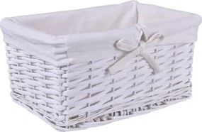 Prútený košík 30 x 20 x 15 cm - biely