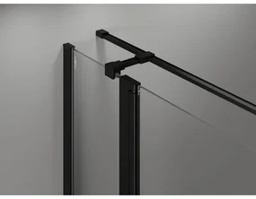 Mexen, Mexen Mist T pravý výklopný sprchový kút 90 x 110 cm, čierna mriežka - 8A4T-090-110-70-77-P