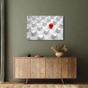 Obraz abstrakcie - kocky s guľou (90x60 cm)