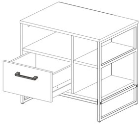 Sconto Nočný stolík RUFA dekor staré drevo