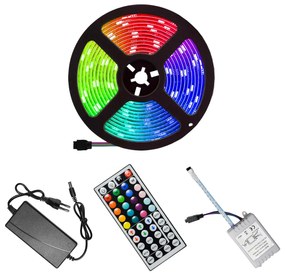 Aga RGB LED pásik 5 m SMD5050 - 60LED/m + ovládač + zdroj