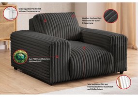 Tmavosivé menčestrové kreslo Justin – Ropez