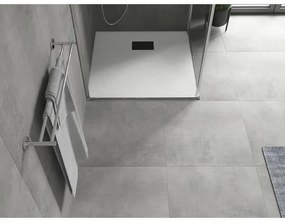 Mexen Hugo, štvorcová sprchová vanička SMC 80 x 80 cm, biela, čierna krytka, 42108080-B