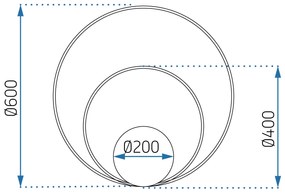 Toolight - LED stropné svietidlo + diaľkové ovládanie APP802-C, čierna, OSW-09751