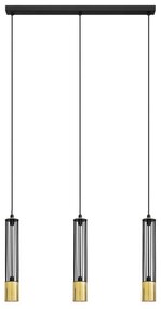 LED Luster na lanku BARS 3xGU10/4,8W/230V čierna/zlatá