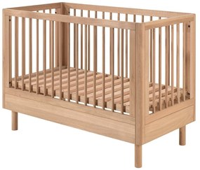 Postieľka z dubového dreva s nastaviteľnou výškou 60x120 cm v prírodnej farbe Forrest – Vipack